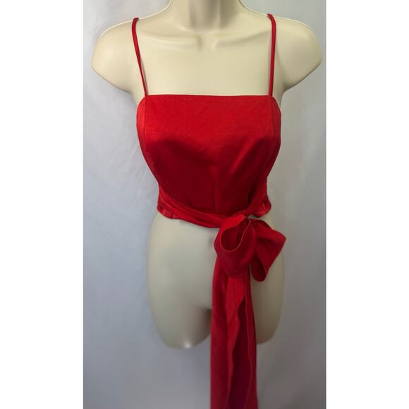 🔥 Ramy Brook Red Wrap Corset Top Sz 6 | Holiday Baddie Energy 💋 NWT - Picture 3 of 15